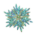 Flirty Romance Marquise Flower Pin (Goldtone/Mystic Green Sphinx)
