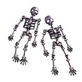 Fright Night Skeleton Pierced Earrings (Hematite)