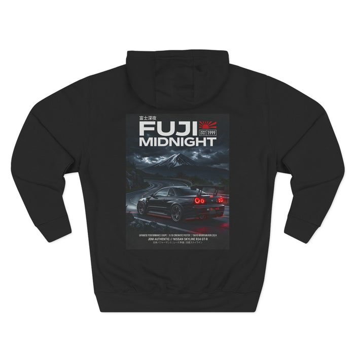 Fuji Midnight Hoodie — Night Racer Graphic Fleece Pullover