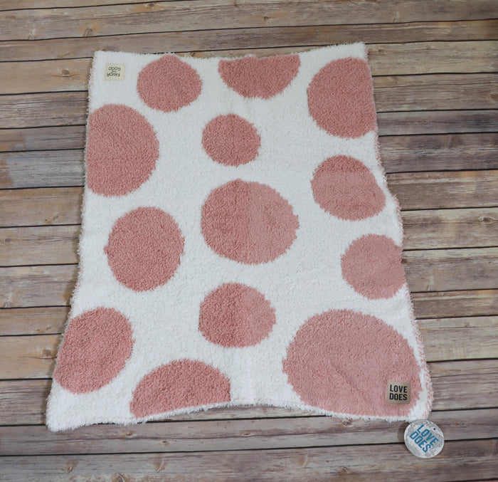 Fuzzy Polka Dot Baby Blanket