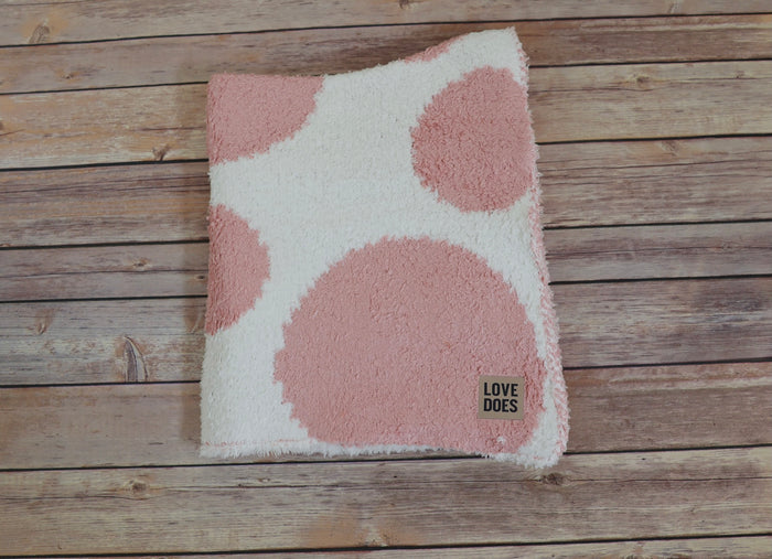 Fuzzy Polka Dot Baby Blanket