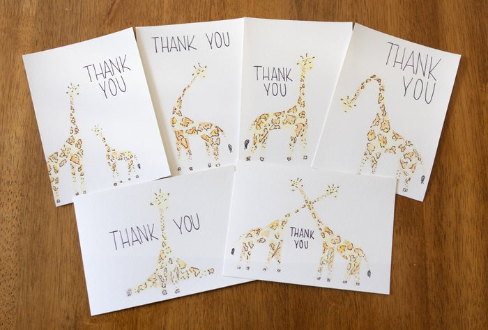 Giraffe Thank You Cards