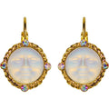 Glass Seaview Moon Magic Leverback Earrings (Goldtone/Crystal Aurora Borealis)