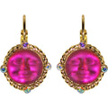 Glass Seaview Moon Magic Leverback Earrings (Goldtone/Volcano)