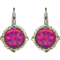 Glass Seaview Moon Magic Leverback Earrings (Sterling Silvertone/Volcano)