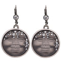 Goddess Mystic Seaview Moon 18mm Leverback Earrings (Silver Ox/Stormy Grey)