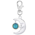 Goddess Mystic Seaview Moon Bag Charm (Sterling Silvertone/Mystic Blue Sphinx)