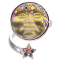 Goddess Seaview Moon Adjustable Ring (Sterling Silvertone/Mystic Moonlight)