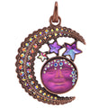 Goddess Seaview Moon Crystal Cosmic Open Ring Charm (Copper Ox/Mystic Iridis)