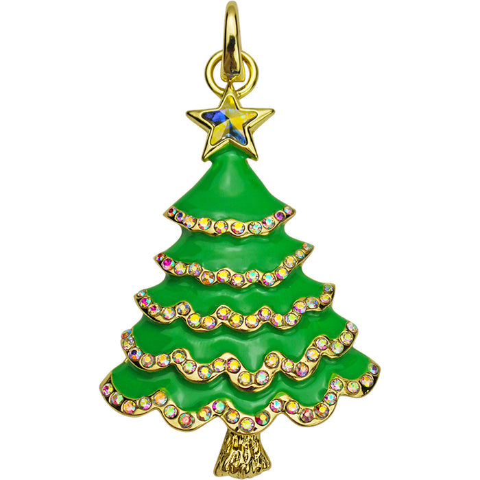 Holiday Delight Tree Open Ring Charm (Goldtone)