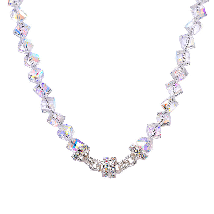 Hollywood Crystal Magnetic Necklace (Sterling Silvertone/Crystal Aurora Borealis)