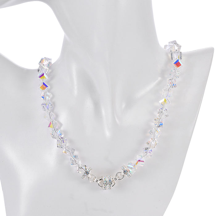 Hollywood Crystal Magnetic Necklace (Sterling Silvertone/Crystal Aurora Borealis)