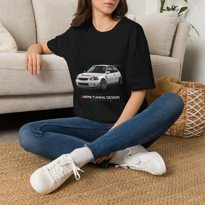 Honda Civic EK Hatchback T-Shirt — JDM Race Car Graphic Tee | MPM Tuning Design