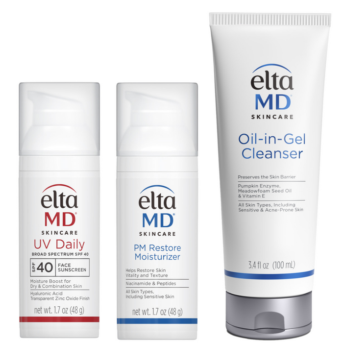 Eltma MD skincare products on a white background with a 10% off badge.