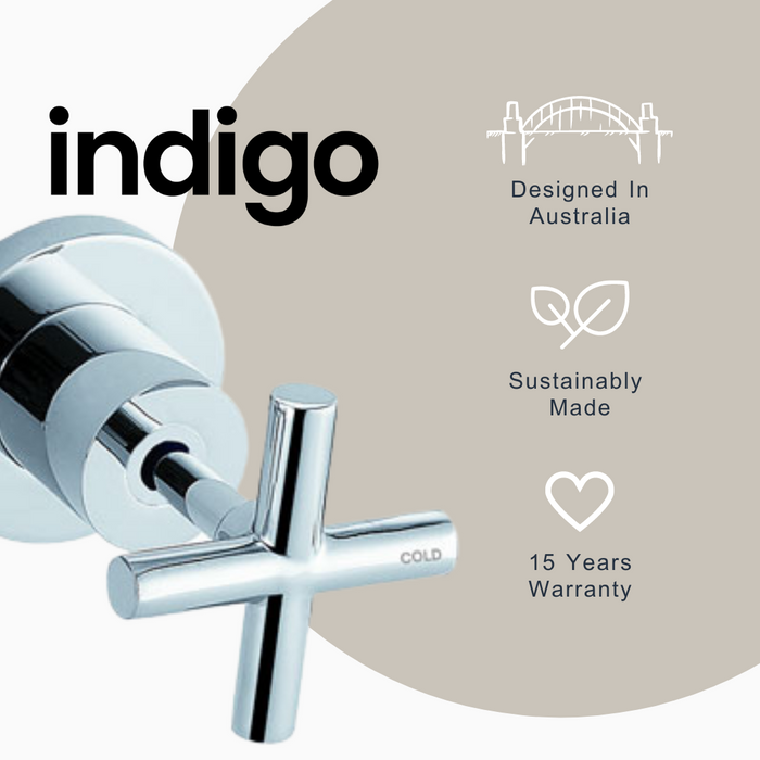 Indigo Elite X Washing Machine Set Chrome | Best chrome 3 piece washing machine taps at The Blue Space