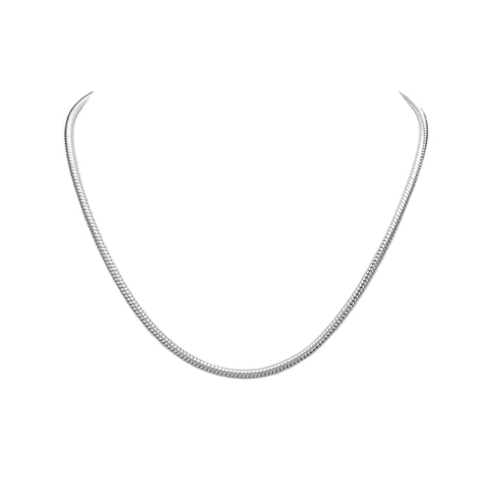 Joyful Delight 3mm Snake Chain 18" Necklace (Sterling Silvertone)