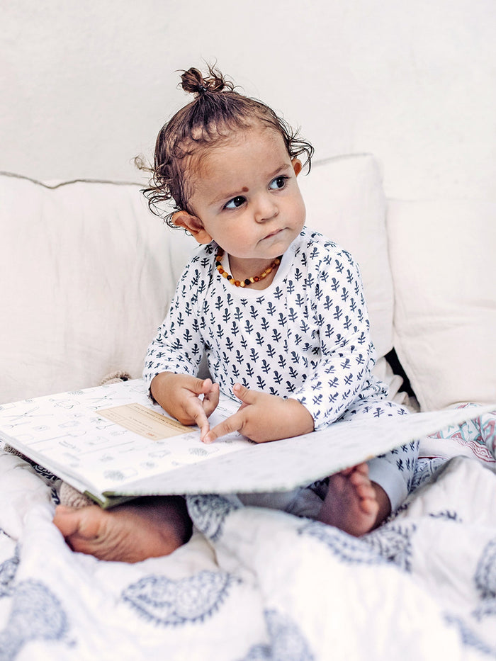Kids Cotton Pyjamas - Fort Blue Print