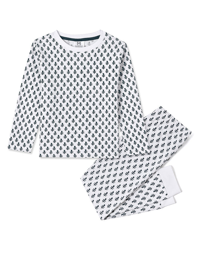 Kids Cotton Pyjamas - Fort Blue Print
