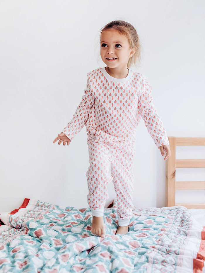 Kids Cotton Pyjamas - Pink City Print