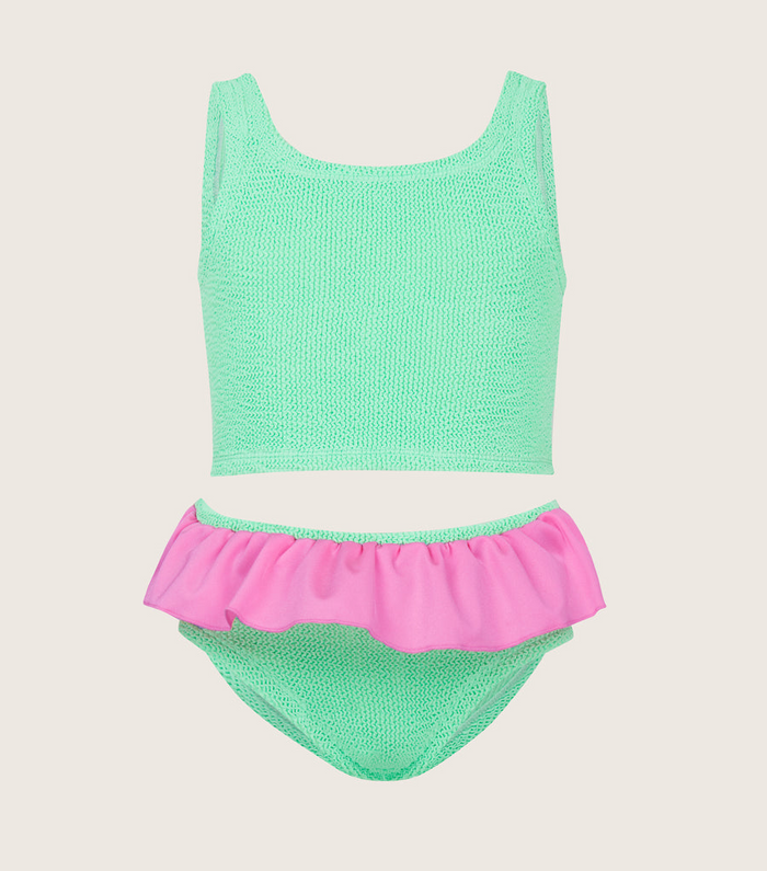 Kids Duo Olive Bikini - Lime/Pink