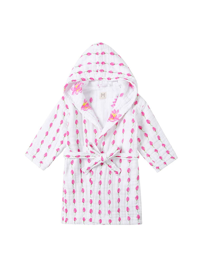 Kids Hooded Muslin Robe - Enchanted Garden