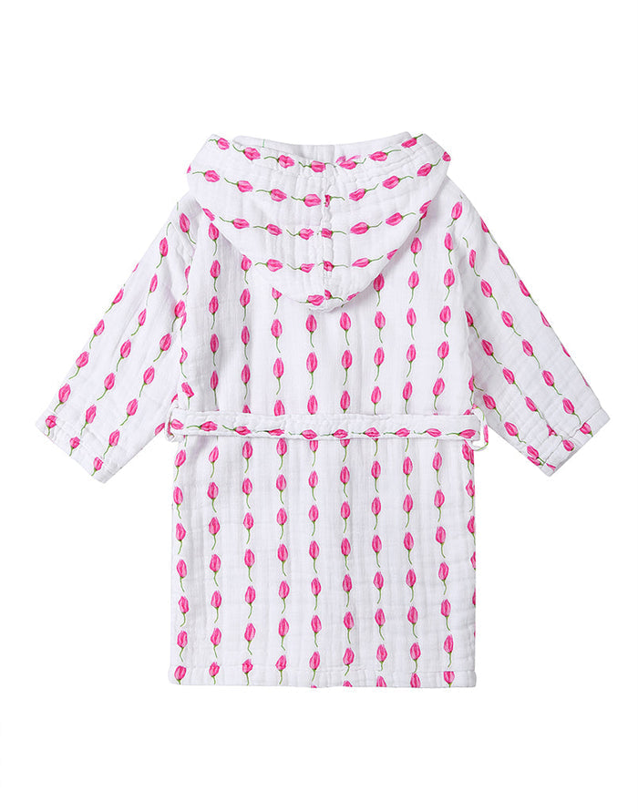 Kids Hooded Muslin Robe - Enchanted Garden