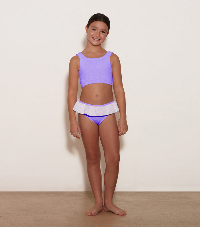 Kids Olive Bikini - Lilac/White