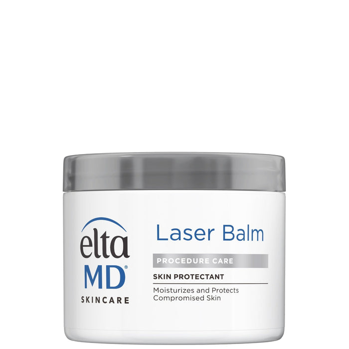 A container of EltaMD Laser Balm, which is a skin protectant balm for post-procedure care and compromised skin.