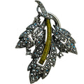 Lavish Leaf Scarf Dress Clip (Silvertone)