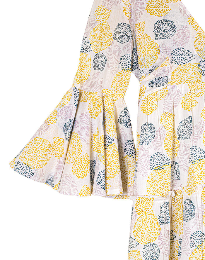 Leaf Print Girls Summer Dress