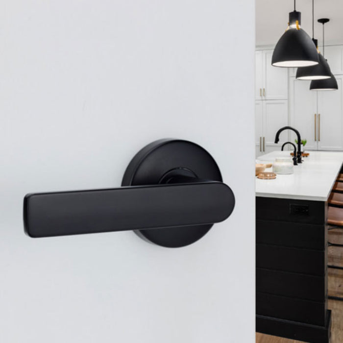 LIfestyle Lockwood Element L3 Velocity Dummy Lever Large Round Rose Matte Black VEL3/L3MBK - The Blue Space