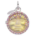Love Never Dies Mystic Seaview Moon Locket 25mm Open Ring Charm (Sterling Silvertone/Mystic Moonlight)