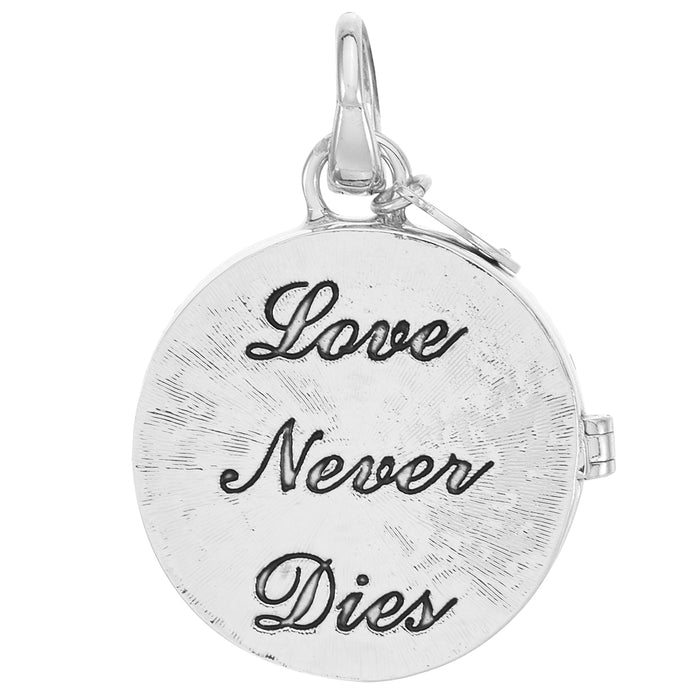 Love Never Dies Mystic Seaview Moon Locket 25mm Open Ring Charm (Sterling Silvertone/Mystic Moonlight)