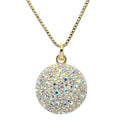 Luna Ethereal Shimmer Open Ring Charm Necklace (Goldtone)