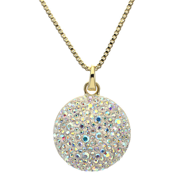 Luna Ethereal Shimmer Open Ring Charm Necklace (Goldtone)