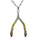 Make A Wish Wishbone Necklace (Silvertone)