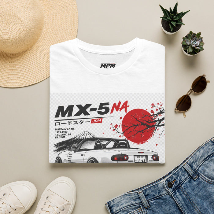 Mazda MX-5 NA Retro Racing T-Shirt — Japanese Sun Track Day Tee | MPM Tuning Design