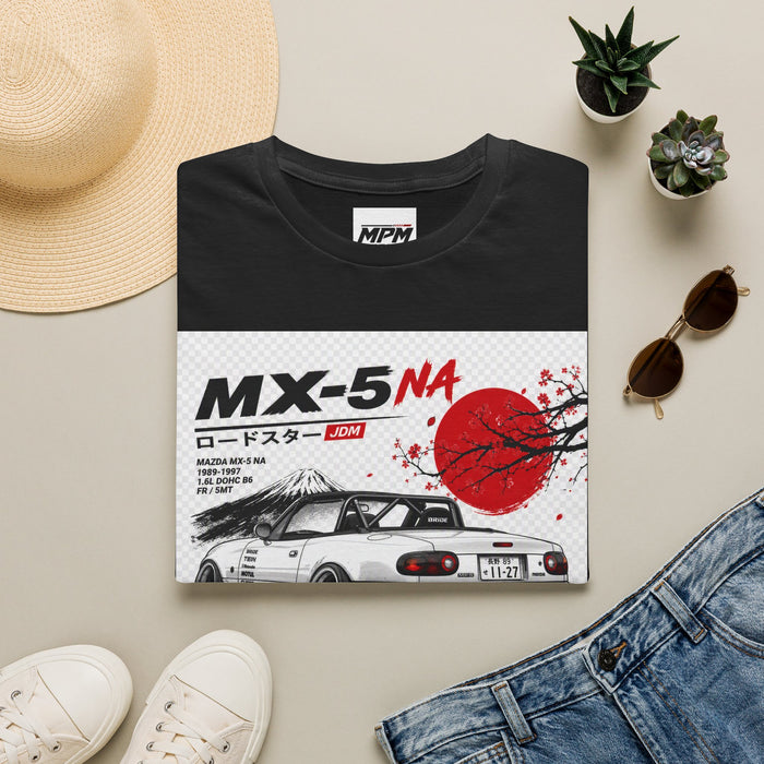Mazda MX-5 NA Retro Racing T-Shirt — Japanese Sun Track Day Tee | MPM Tuning Design