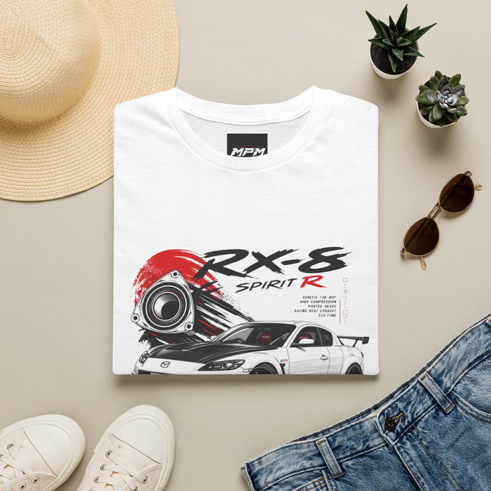 Mazda RX-8 Spirit R T-Shirt — Rotary Sports Car Graphic Tee | MPM Tuning Design
