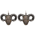 Mcqueen Ram Skull Leverback Earrings (Silver Ox/Stormy Grey)