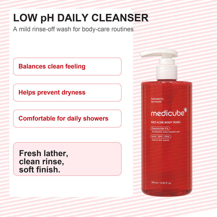 MEDICUBE Red Acne Body Wash 400ml 13.52 fl. oz.