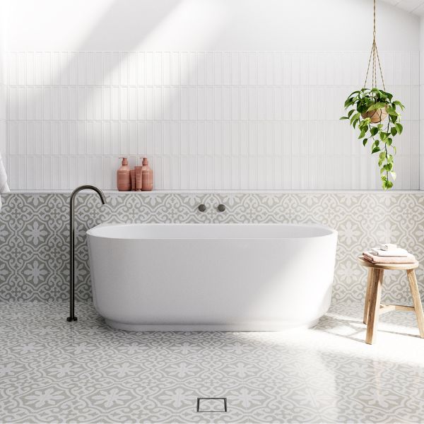 Meir Circular Wall Taps - Shadow with Baö Elegant Back to Wall Bath  - The Blue Space
