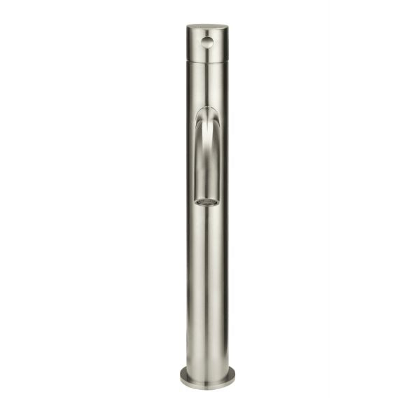 Meir Piccola Tall Basin Mixer - Brushed Nickel in front view - The Blue Space