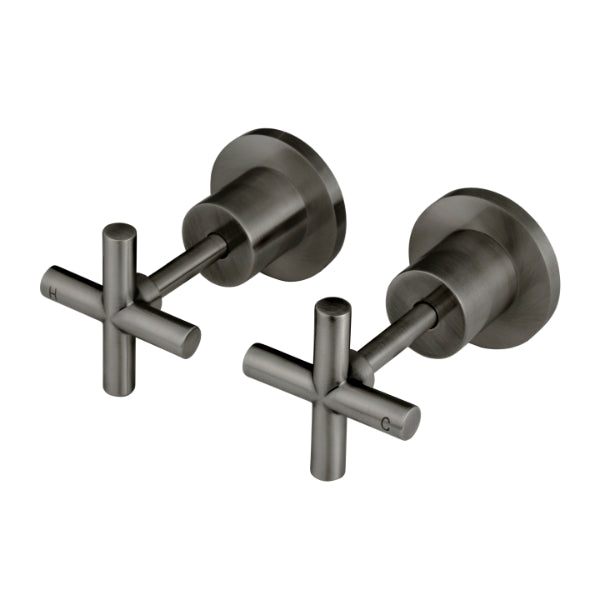Meir Round Cross Handle Jumper Valve Wall Top Assemblies Shadow - The Blue Space