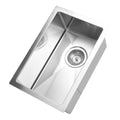 Meir Kitchen Sink Single Bowl 300mm Stainless Steel top side angel view | The Blue Space