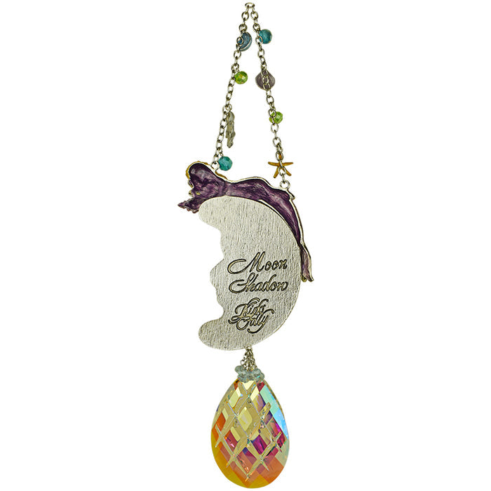 Mermaid Magic Goddess Moon Shadow Ornament (Silvertone/Twilight Purple)
