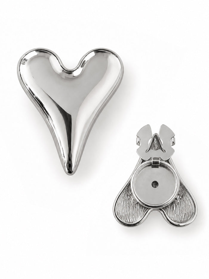 Metal Heart Button Cover Set