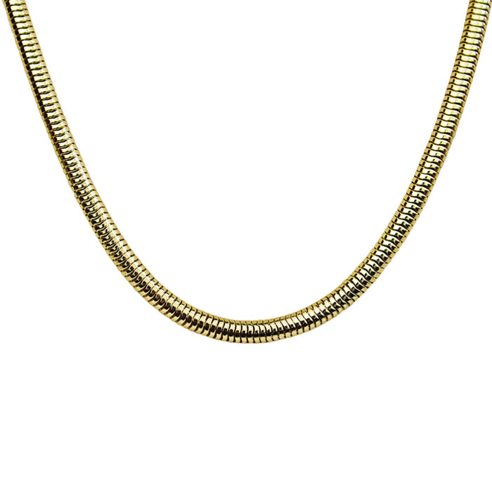 Milano Sensuous Snake 18” 4mm Chain Necklace (Goldtone)