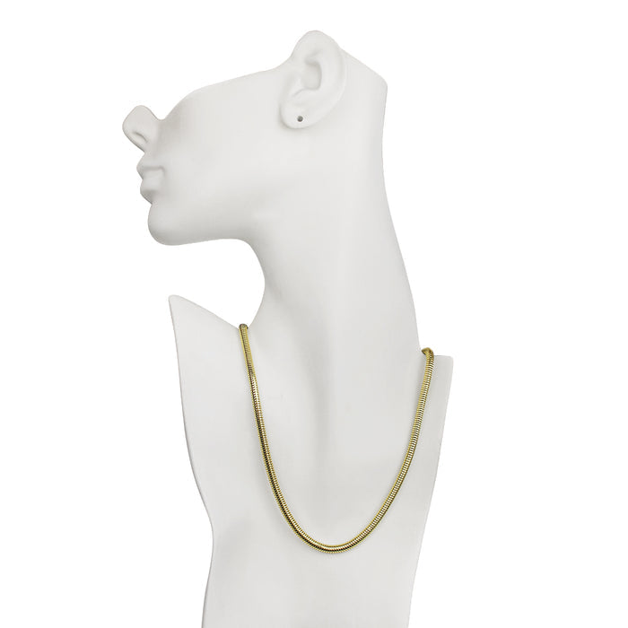 Milano Sensuous Snake 18” 4mm Chain Necklace (Goldtone)