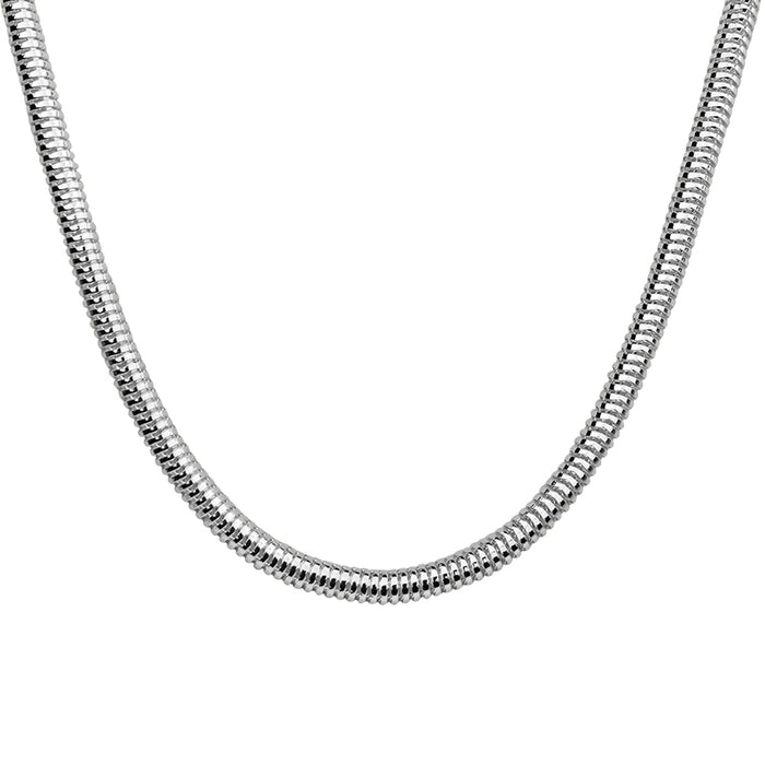 Milano Sensuous Snake 18” 4mm Chain Necklace (Sterling Silvertone)